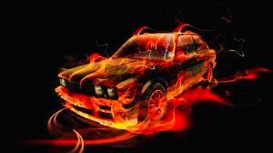 Create meme: fire engine, fire car, bmw on fire wallpaper