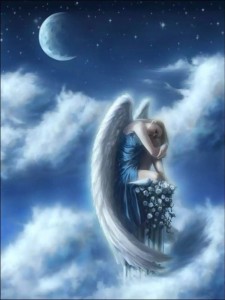 Создать мем: ангел на луне, ангел, красивые картинки ангела хранителя