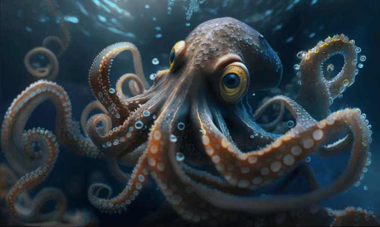 Создать мем: морские обитатели, осьминог и кальмар, octopus