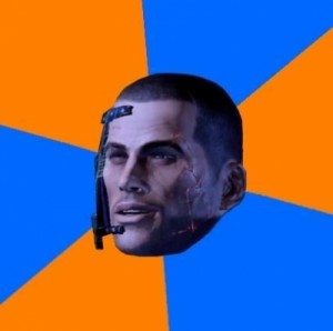 Create meme: commander shepard, Chilled out Shepard