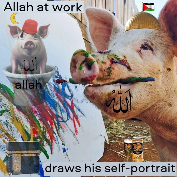 Create meme: pig painting, pigcasso pig paintings, girl 