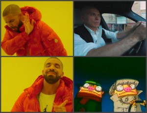 Create meme: meme drake, Drake vs Pilot Brothers Sergey Druzhko