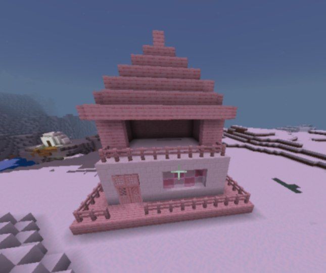 Create meme: the house in Minecraft is beautiful, pink house in minecraft, beautiful houses in minecraft