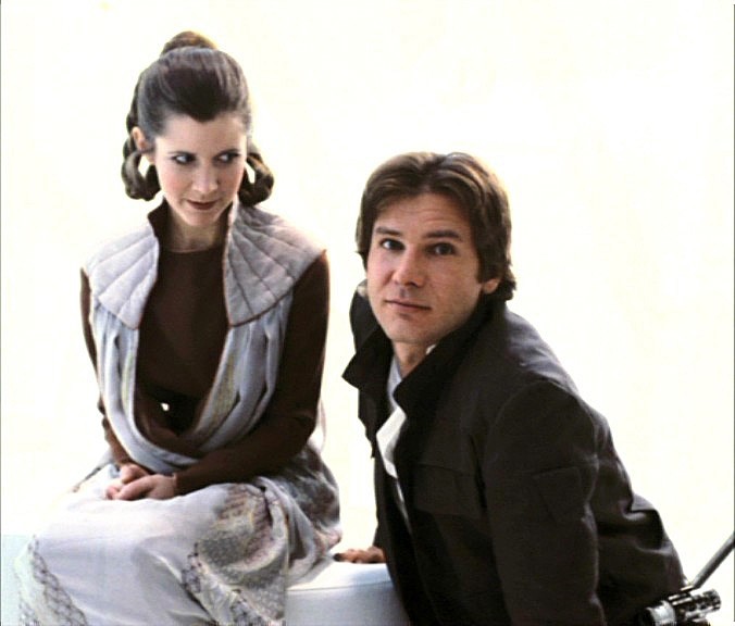 Create meme: Leia and Han Solo, Carrie Fisher, Han Solo: Star Wars. stories
