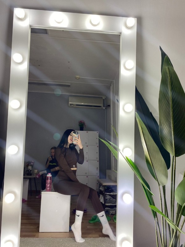 Create meme: full-length mirror, girl , make-up mirror