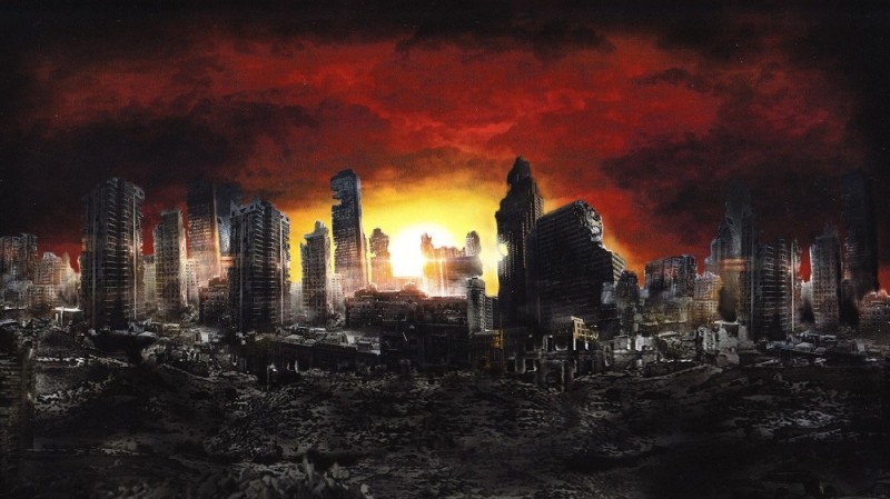 Создать мем: разрушенный город арт, фон апокалипсиса, город после апокалипсиса