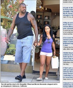 Create meme: Shaquille o'neal, Shaquille o'neal with his wife, Shaquille O'neal