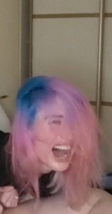 Create meme: hair coloring, rainbow hair