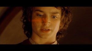 Create meme: Frodo laughs, Frodo can't read, frodo ring