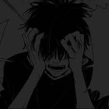 Create meme: sad anime, anime guys sad, anime in black and white
