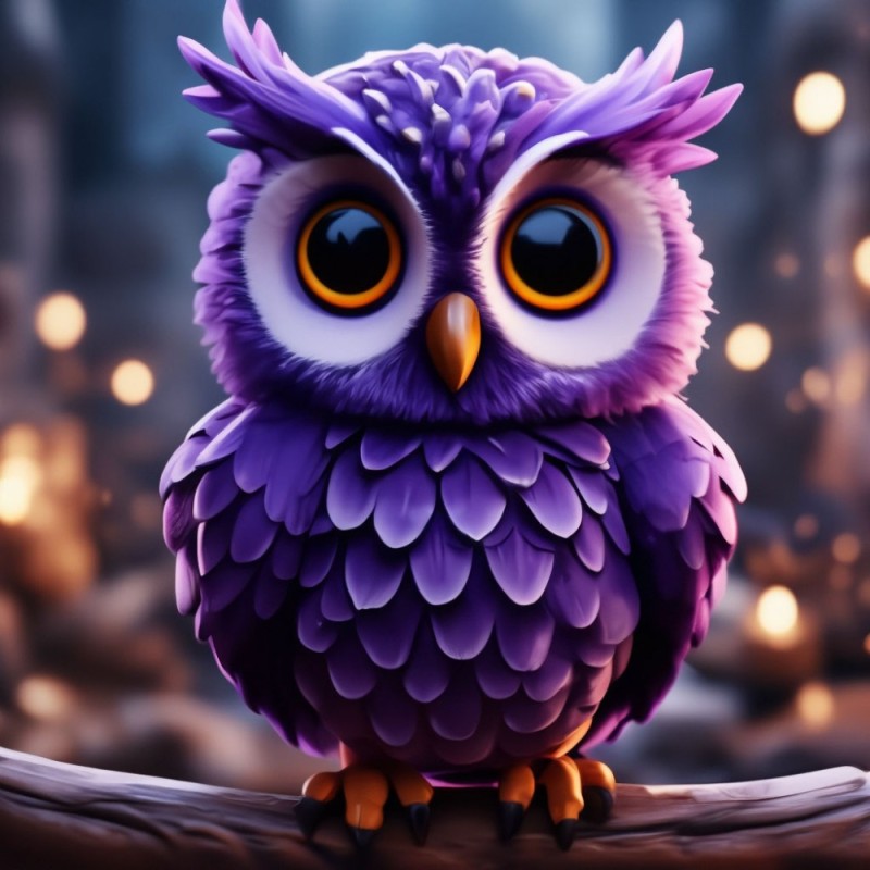 Create meme: The purple owl, owl , the owl is cute