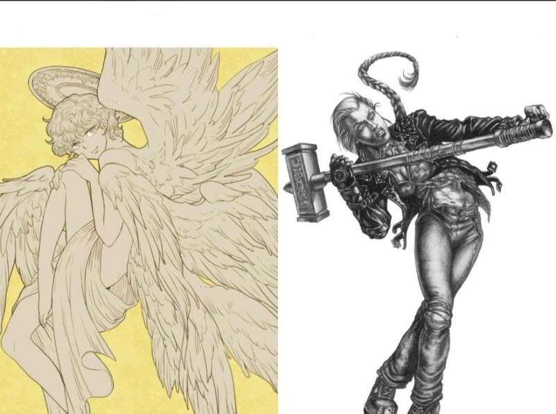 Создать мем: аниме, ангел и демон рисунок, devilman crybaby ангел