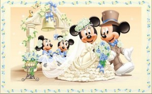 Create meme: embroidery Mickey mouse, minnie mouse, wedding