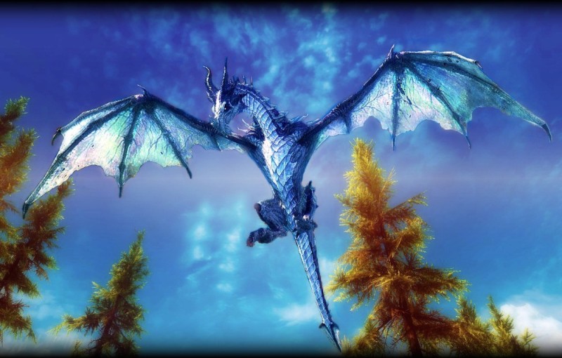 Создать мем: the elder scrolls v: skyrim, летящий дракон, дракон в полете