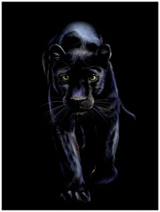 Создать мем: черная пантера арт, пантера картина, k2 чёрная пантера