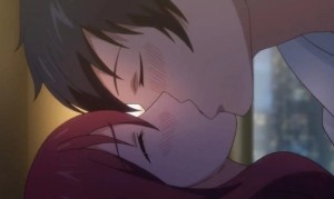 Create meme: anime characters, kuzu no honkai anime kiss, anime cute