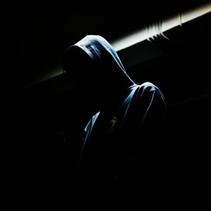 Create meme: people, mysterious hooded man, dark image