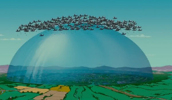 Create meme: pussy, Springfield under the Simpsons Dome, flat land 