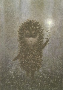 Create meme: hedgehog in the fog illustration, hedgehog in the fog