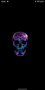 Создать мем: неоновый череп арт, пурпурный череп, череп с эффектами