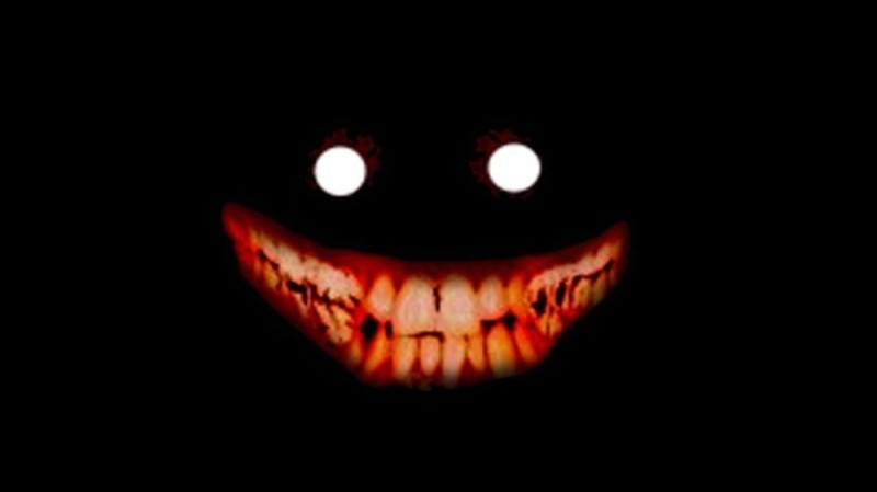 Create meme: a scary smile in the dark, Smile horror, evil smile 