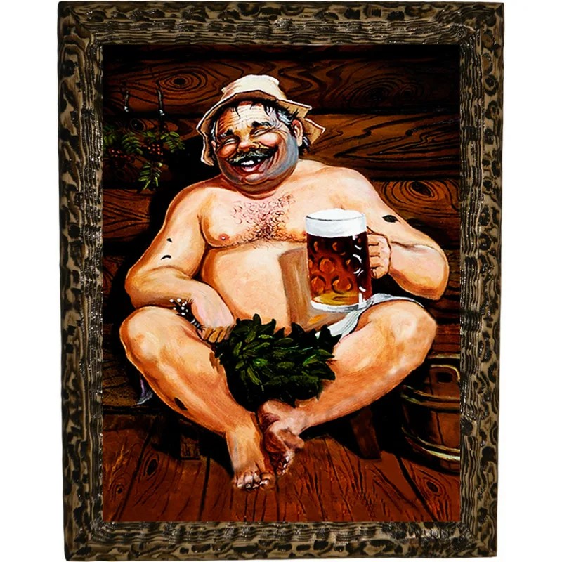 Создать мем: картины для бани и сауны, русская баня, баня пиво картины