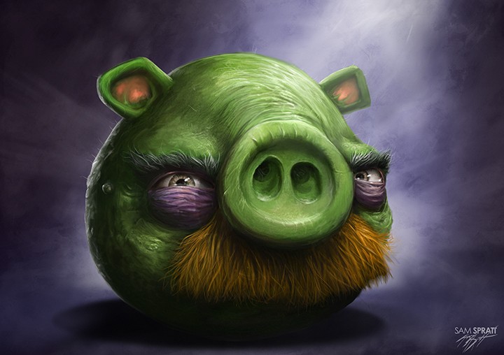 Создать мем: энгри бердз свинки, энгри бердз зеленый свин, angry birds свин