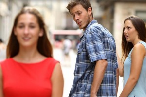 Create meme: wrong guy meme, wrong guy, the guy looks at the girl