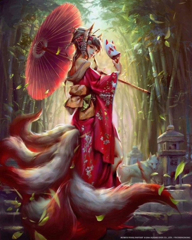 Create meme: japanese kitsune mythology, kitsune , art kitsune