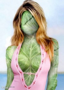Создать мем: органическая леди, мариса миллер грудь, девушка с капустой