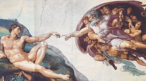 Создать мем: микеланджело буонарроти сотворение адама, сикстинская капелла сотворение адама, michelangelo creation of adam