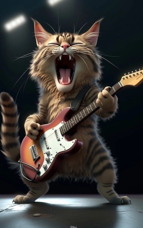 Create meme: cat , rock cat, cats are cool