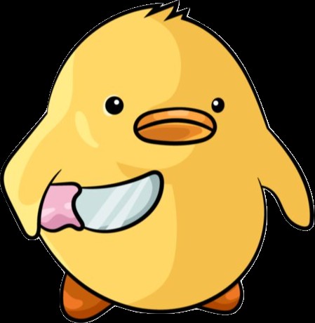 Create meme: duck with a knife, duck with a knife, duck sticker