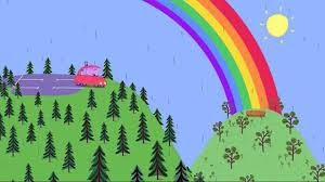 Создать мем: радуга, горы радуга иллюстрация, пеппа радуга