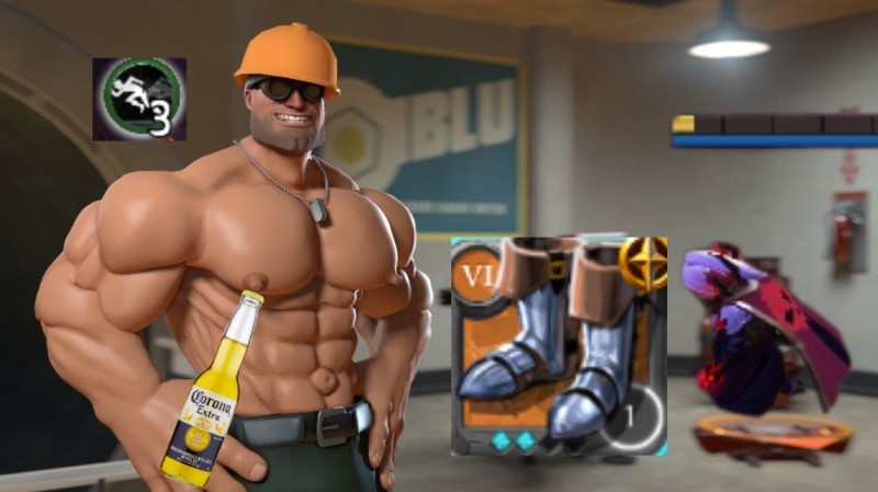 Создать мем: team fortress 2 engineer, tf 2 качки, team fortress 2 качки