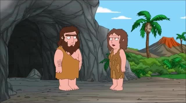 Create meme: family guy cavemen, family guy adam and Eve, Peter Griffin 