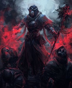 Create meme: blood demon art, armor of the demon art, dark fantasy art characters