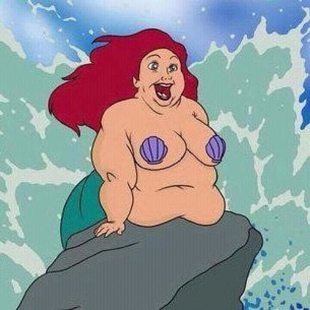 Create meme: the little mermaid Ariel, fat mermaid, The fat little mermaid