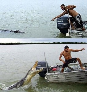 Создать мем: случаи на рыбалке, рыбалка версия жены, crocodile attack