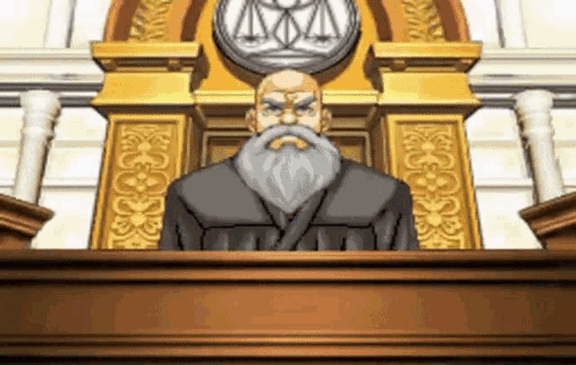 Создать мем: судья из ace attorney, судья эйс атторни, guilty ace attorney