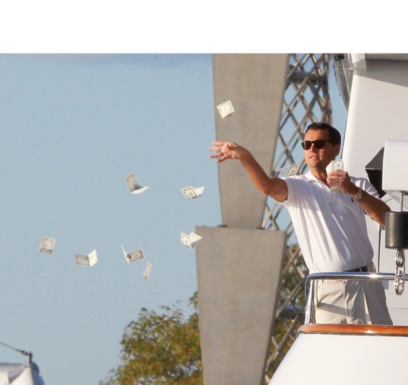 Create meme: the wolf of wall street meme, the wolf of wall street, DiCaprio throwing money