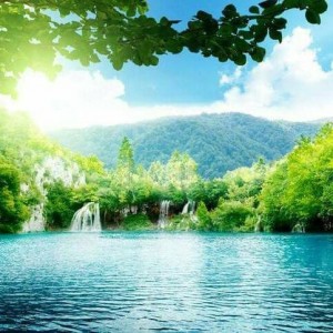 Create meme: beautiful waterfalls, background nature