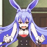 Создать мем: чёрный кролик аниме, черный кролик, mondaiji tachi