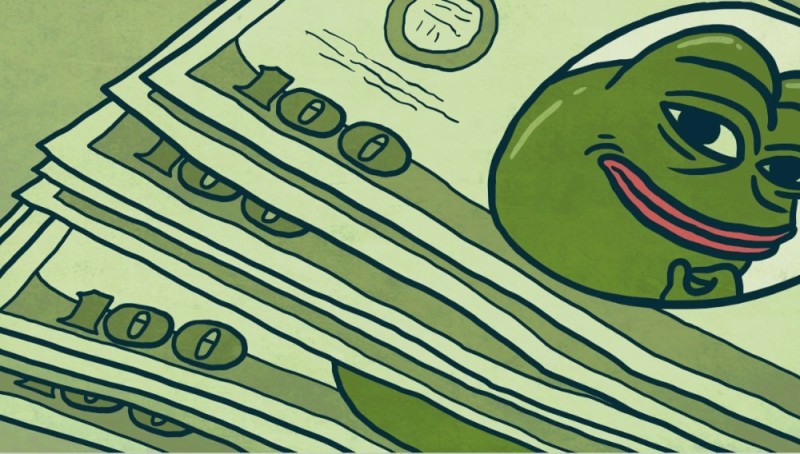 Create meme: Pepe the frog with the money, meme of Pepe the frog, money 