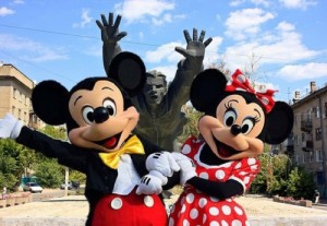 Create meme: Mickey and Minnie mouse in Volgograd on August 3, 2012