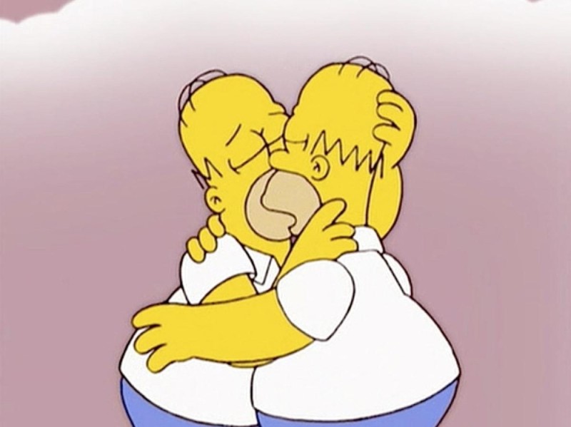 Create meme: Homer kisses Homer, Homer , Homer Simpson 