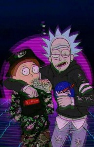 Создать мем: рик и морти психоделика, лил морти, morty