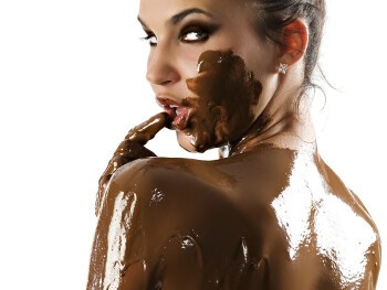 Create meme: girl doused with chocolate, the girl smeared with chocolate, the girl in chocolate