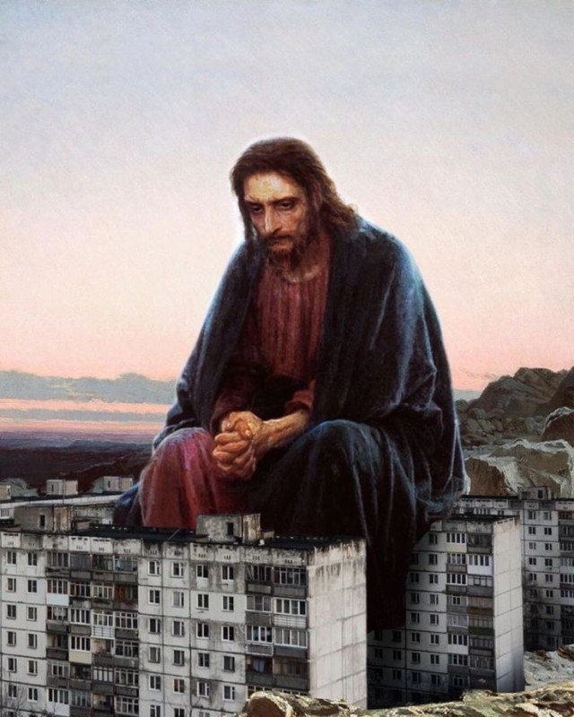 Create meme: Kramskoy Christ in the desert, Ivan Kramskoy Christ in the desert, kramskoy's painting christ in the desert