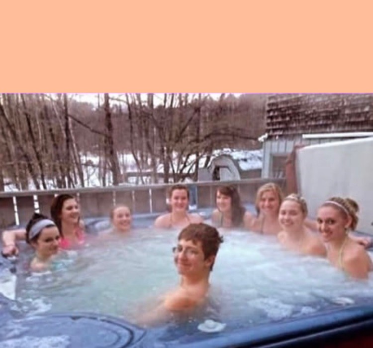 Create meme: hot springs, spa pool, winter pool
